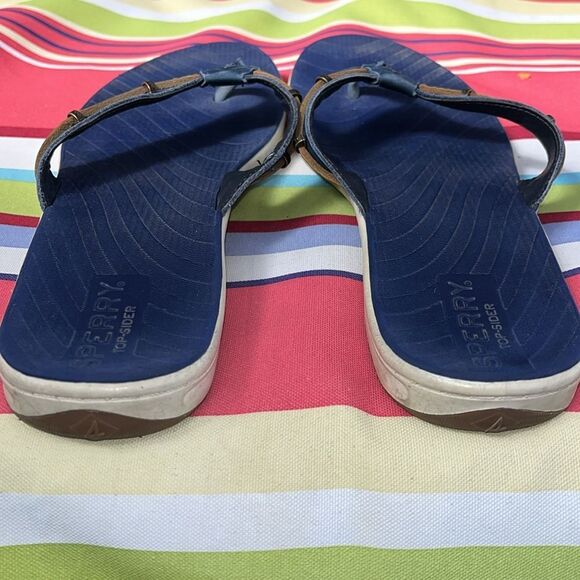 EUC WOMEN’S SIZE 9 SPERRY TOP-SIDER NAVY FLIP FLOPS - Picture 7 of 8